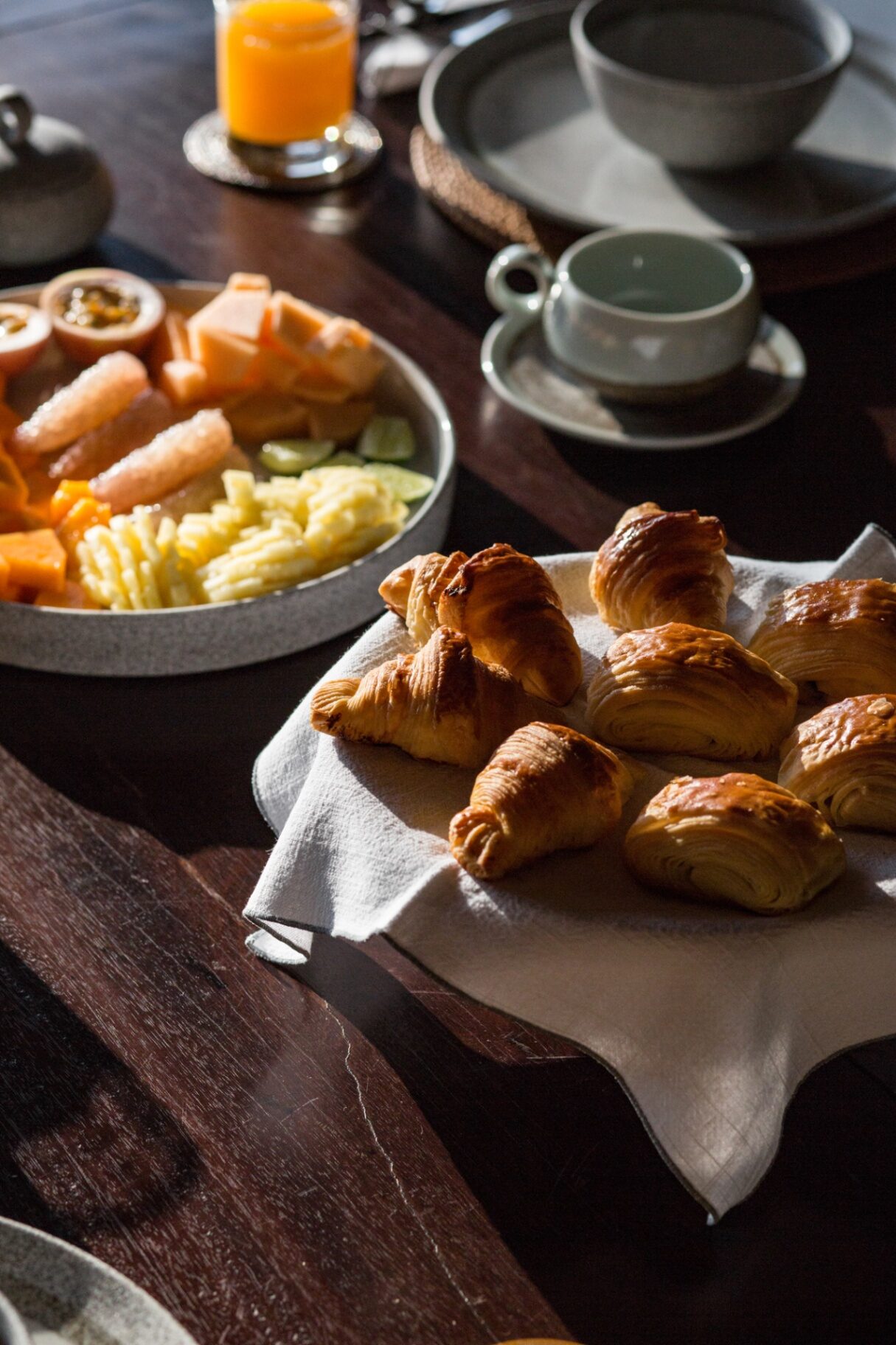 Warm pastries and dragonfruit